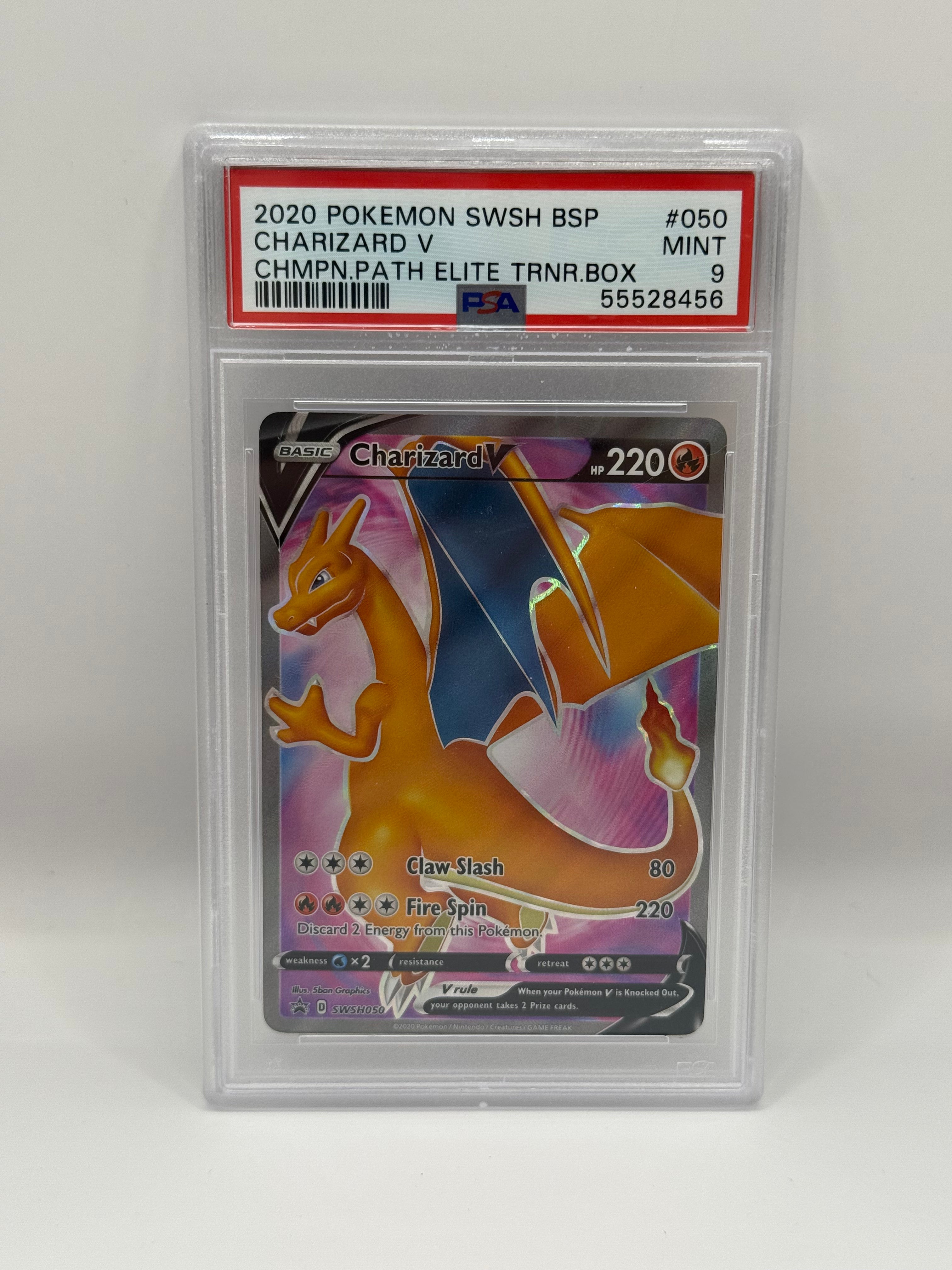 2020 Pokémon Champion's Path ETB Charizard V SWSH050 PSA 9 MINT