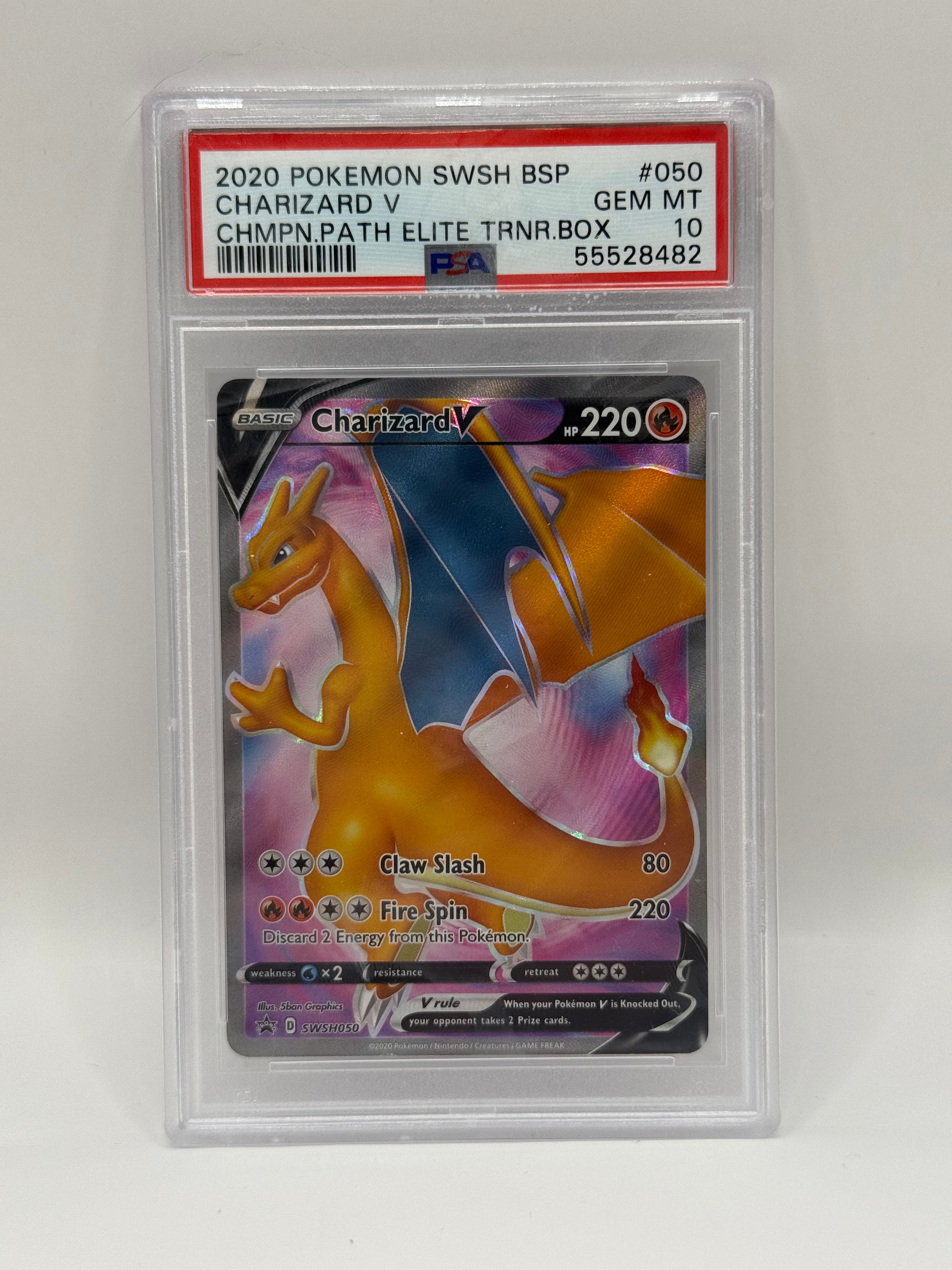 2020 Pokémon Champion's Path ETB Charizard V SWSH050 PSA 10 GEM MINT