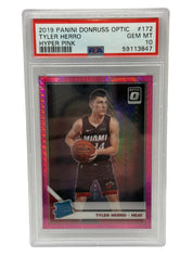 2019 Panini Donruss Optic Tyler Herro Hyper Pink Rookie Card #172 PSA 10 GEM MINT
