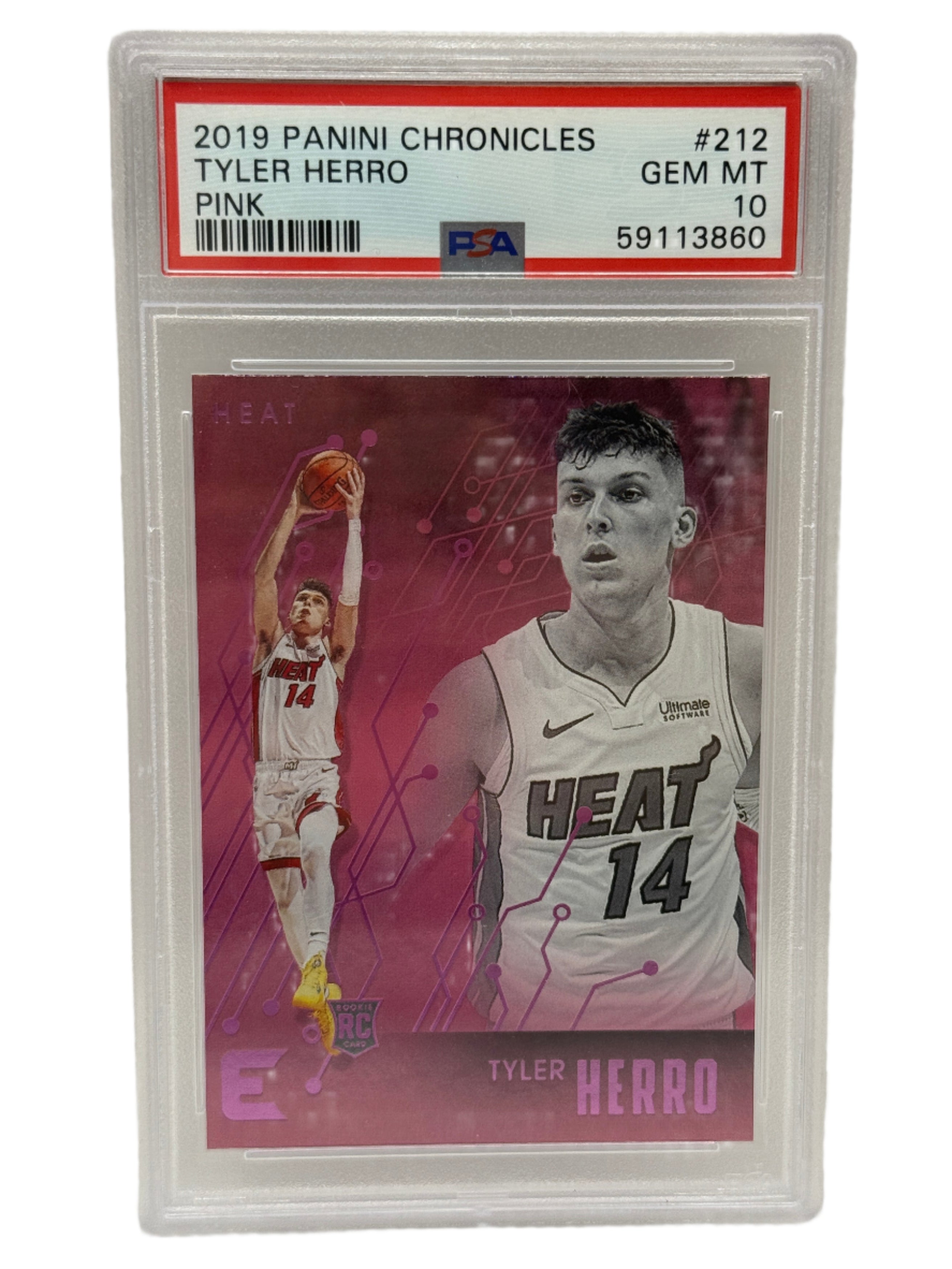 2019 Panini Chronicles Tyler Herro Pink Rookie Card #212 PSA 10 GEM MINT