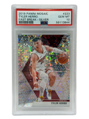 2019 Panini Mosaic Tyler Herro Fast Break Silver Rookie Card #223 PSA 10 GEM MINT