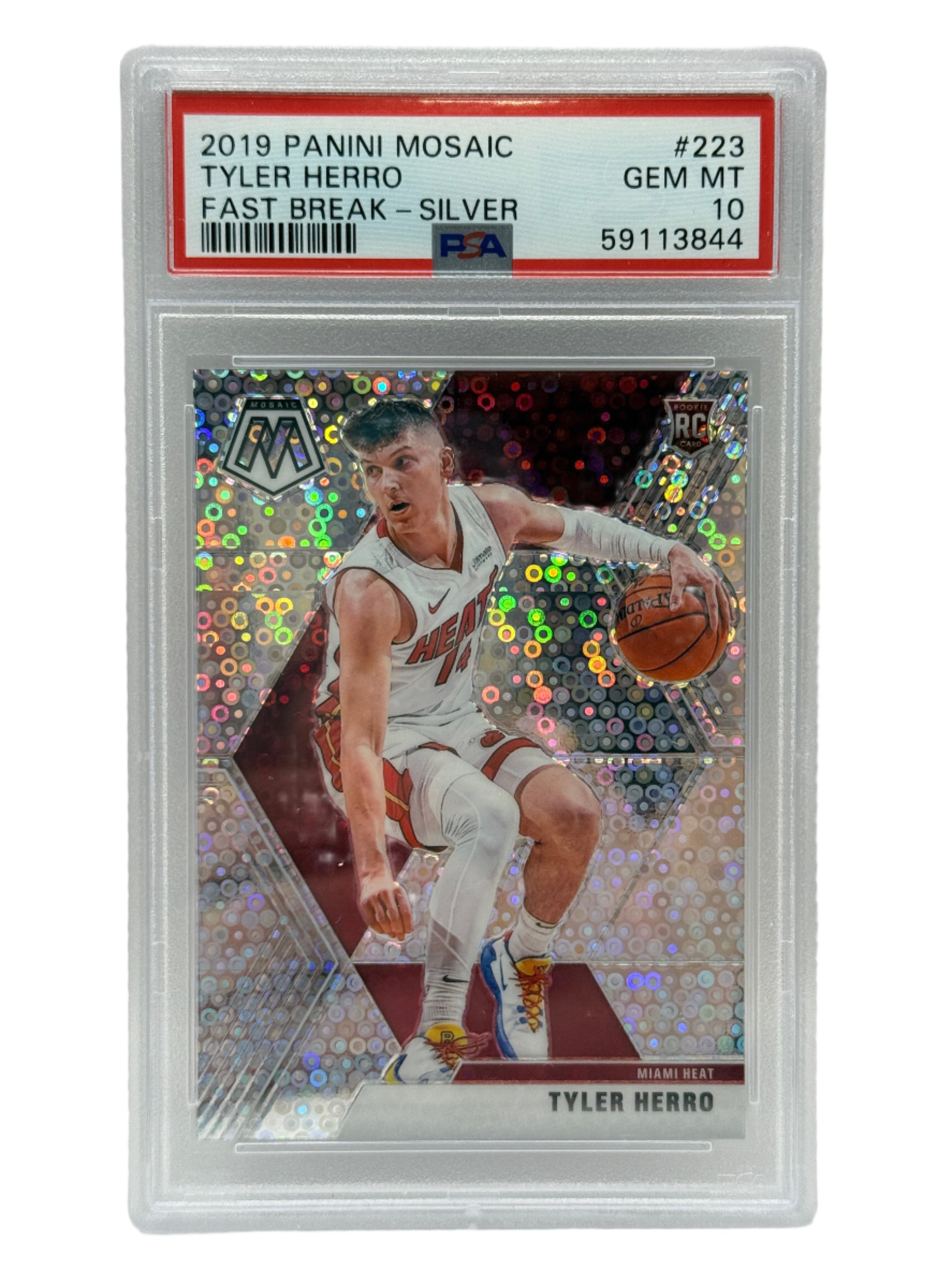 2019 Panini Mosaic Tyler Herro Fast Break Silver Rookie Card #223 PSA 10 GEM MINT