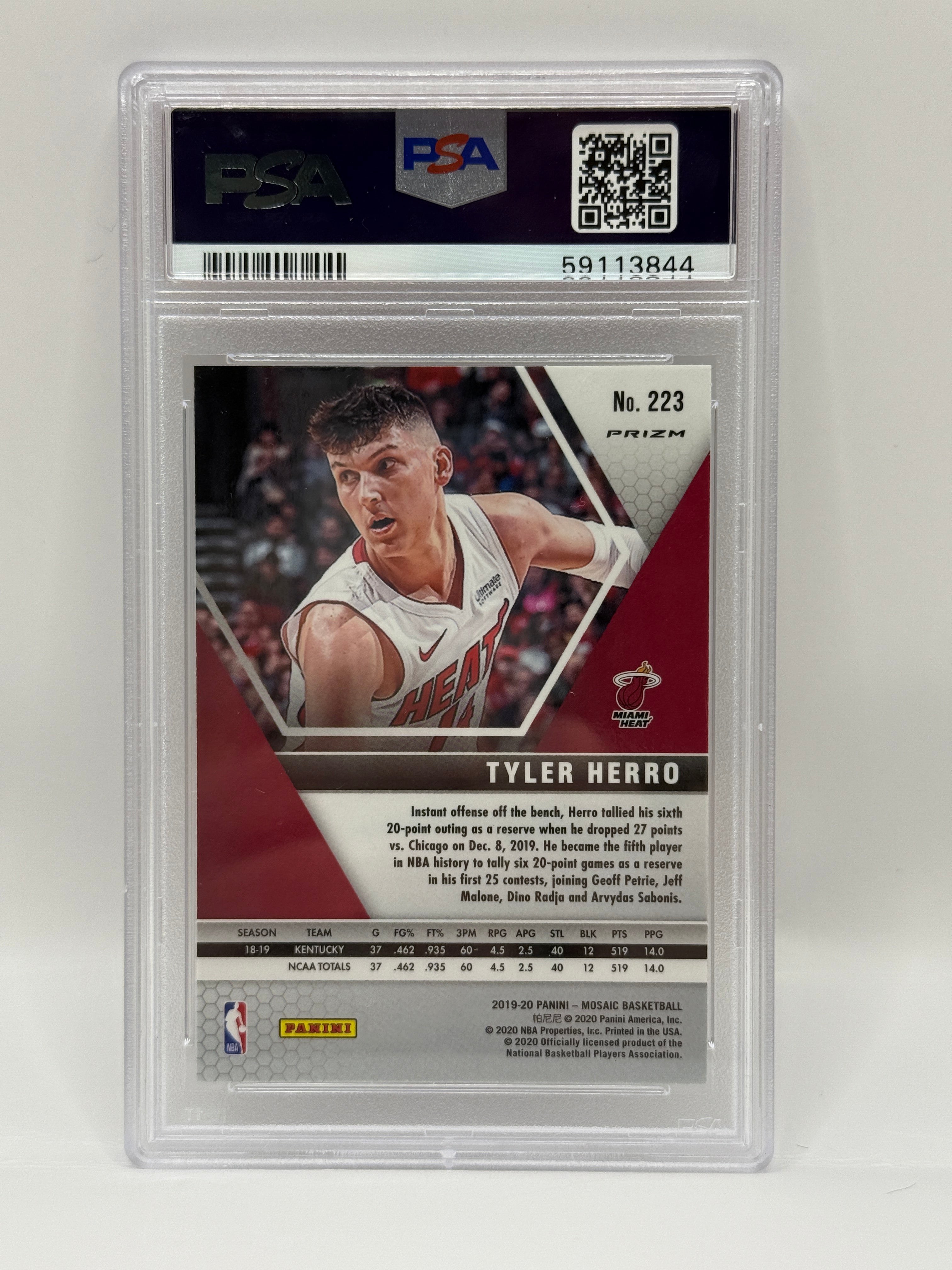 2019 Panini Mosaic Tyler Herro Fast Break Silver Rookie Card #223 PSA 10 GEM MINT