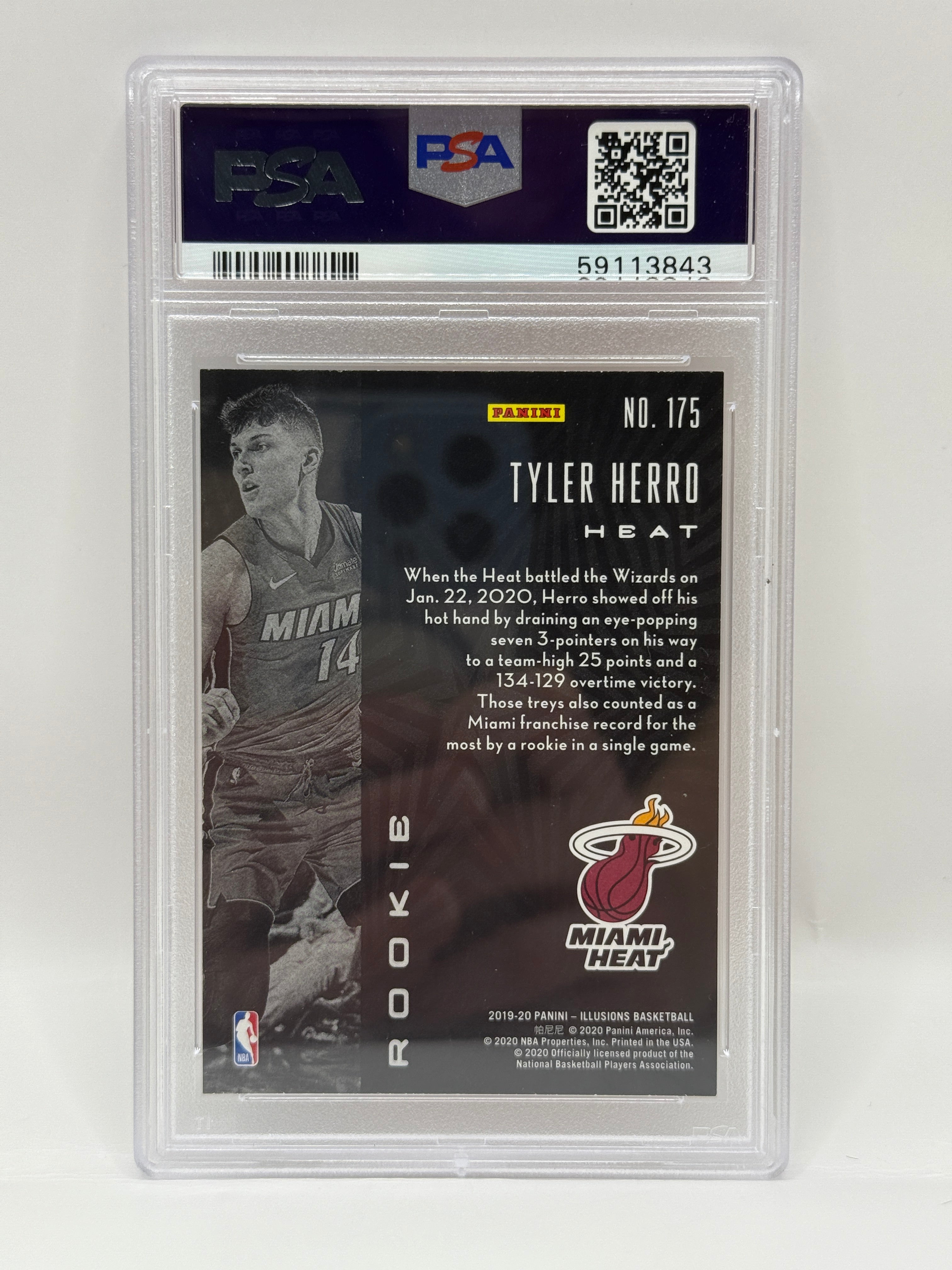 2019 Panini Illusions Tyler Herro Trophy Collection Orange Rookie Card #175 PSA 10 GEM MINT