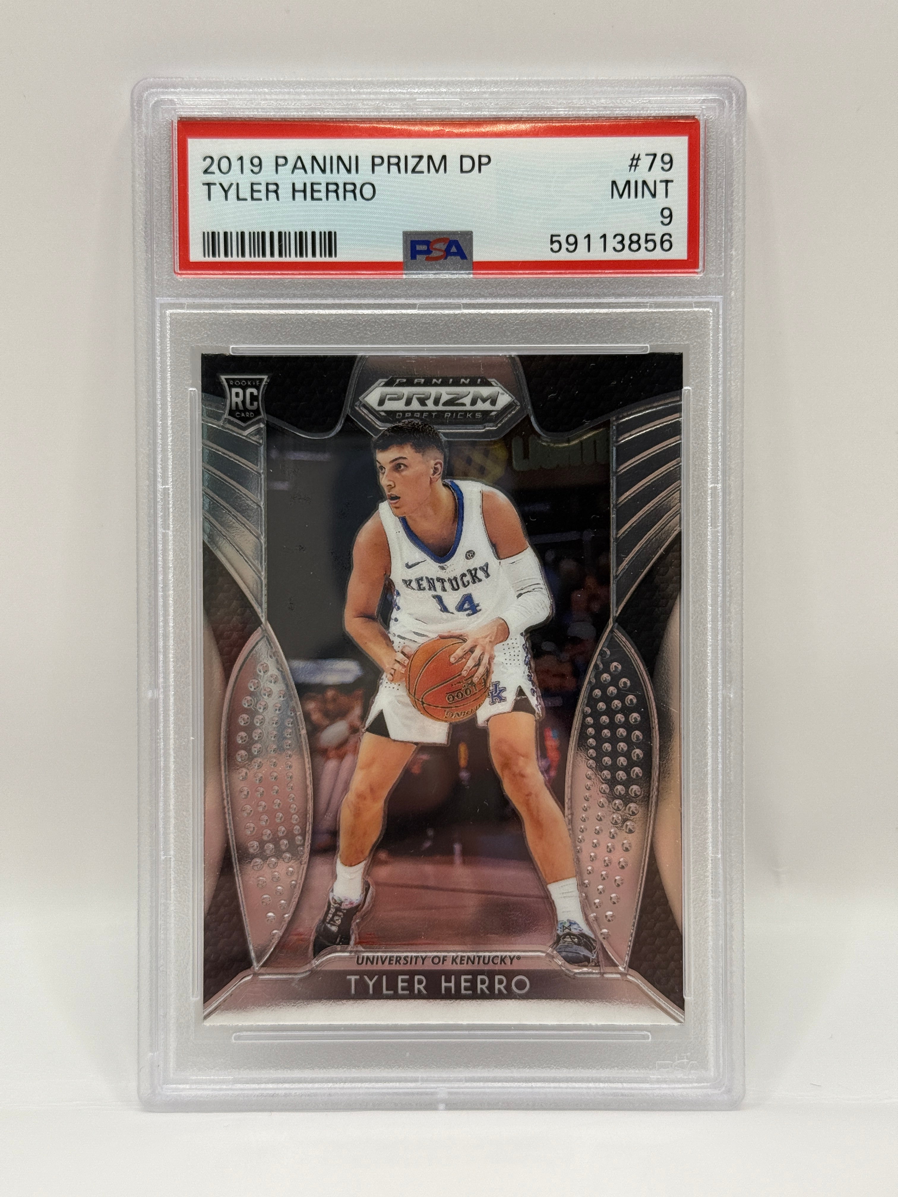 2019 Panini Prizm Draft Picks Tyler Herro Rookie Card #79 PSA 9 MINT
