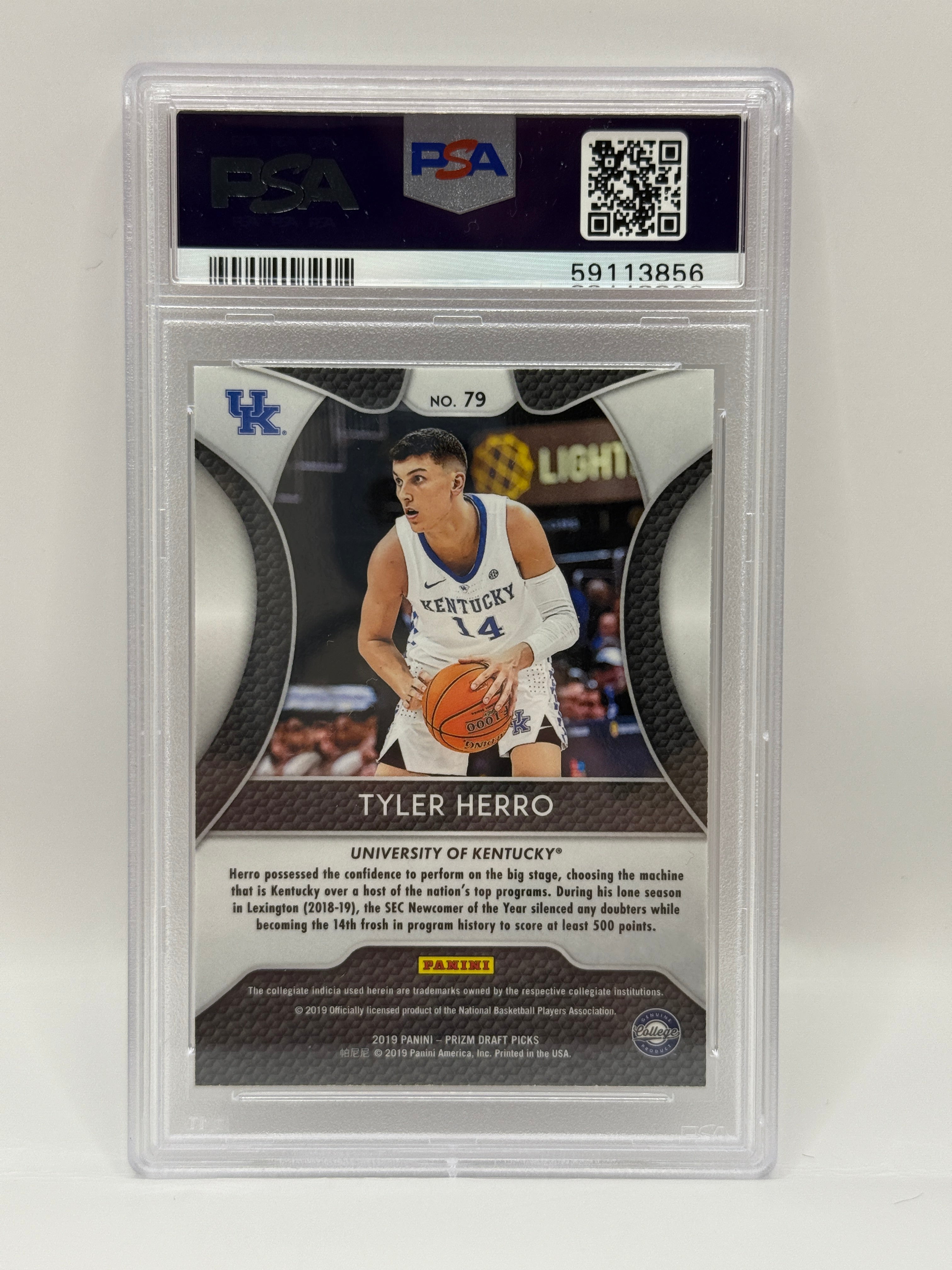 2019 Panini Prizm Draft Picks Tyler Herro Rookie Card #79 PSA 9 MINT
