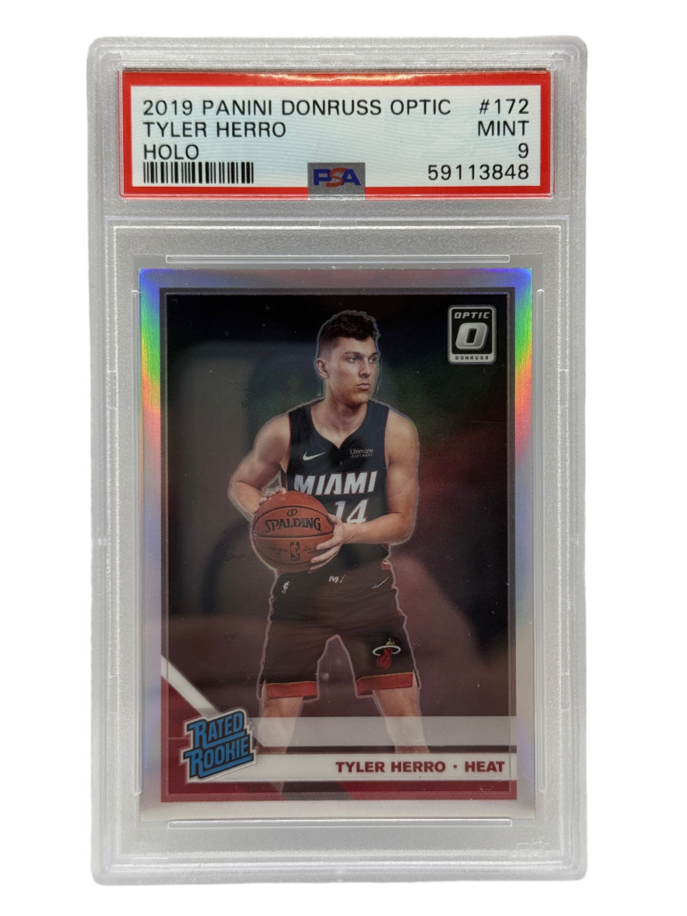 2019 Panini Donruss Optic Tyler Herro Holo Rookie Card #172 PSA 9 MINT