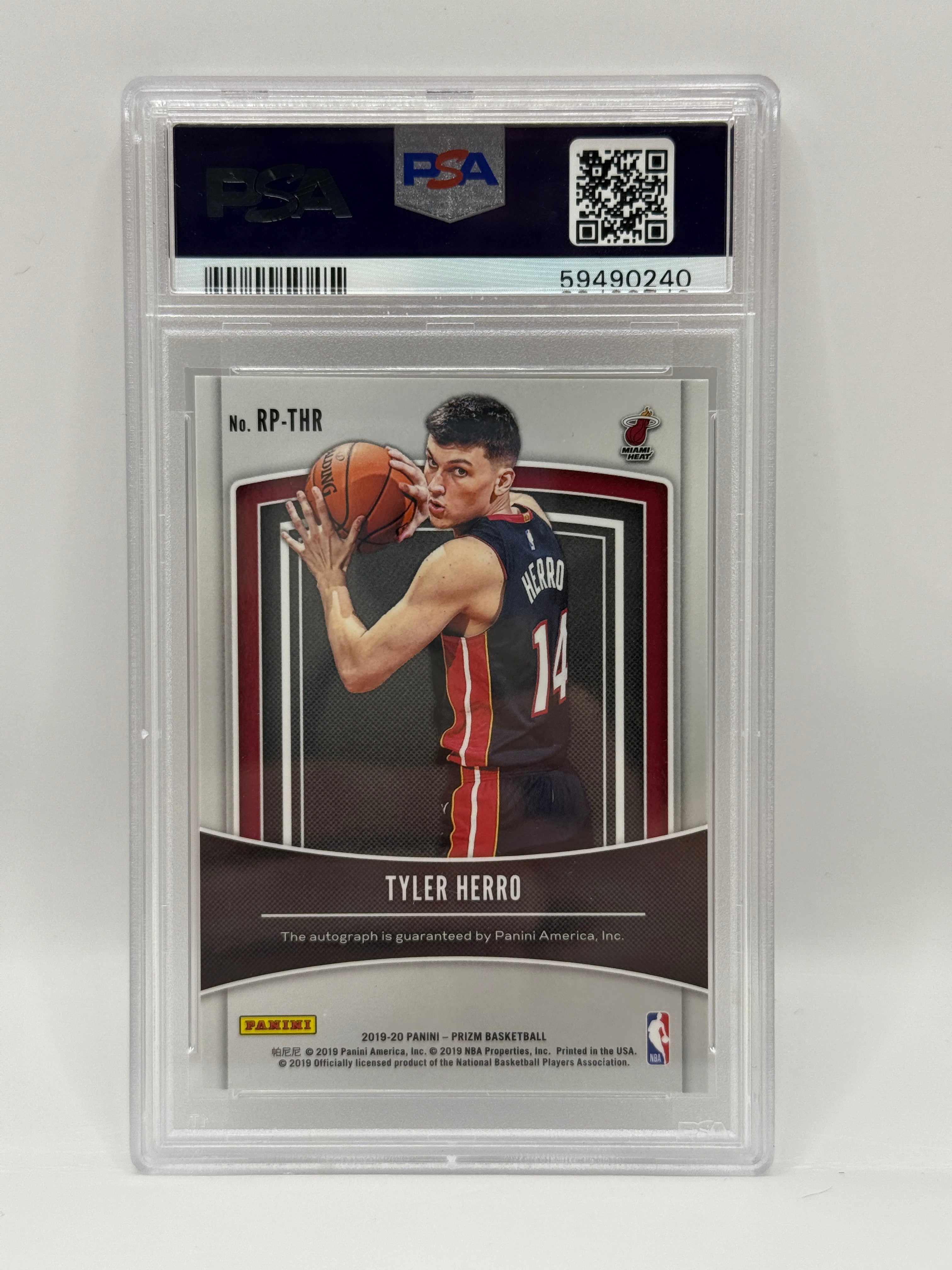 2019 Panini Prizm Tyler Herro Rookie Penmanship #RPTHR PSA 9 MINT & AUTO 10