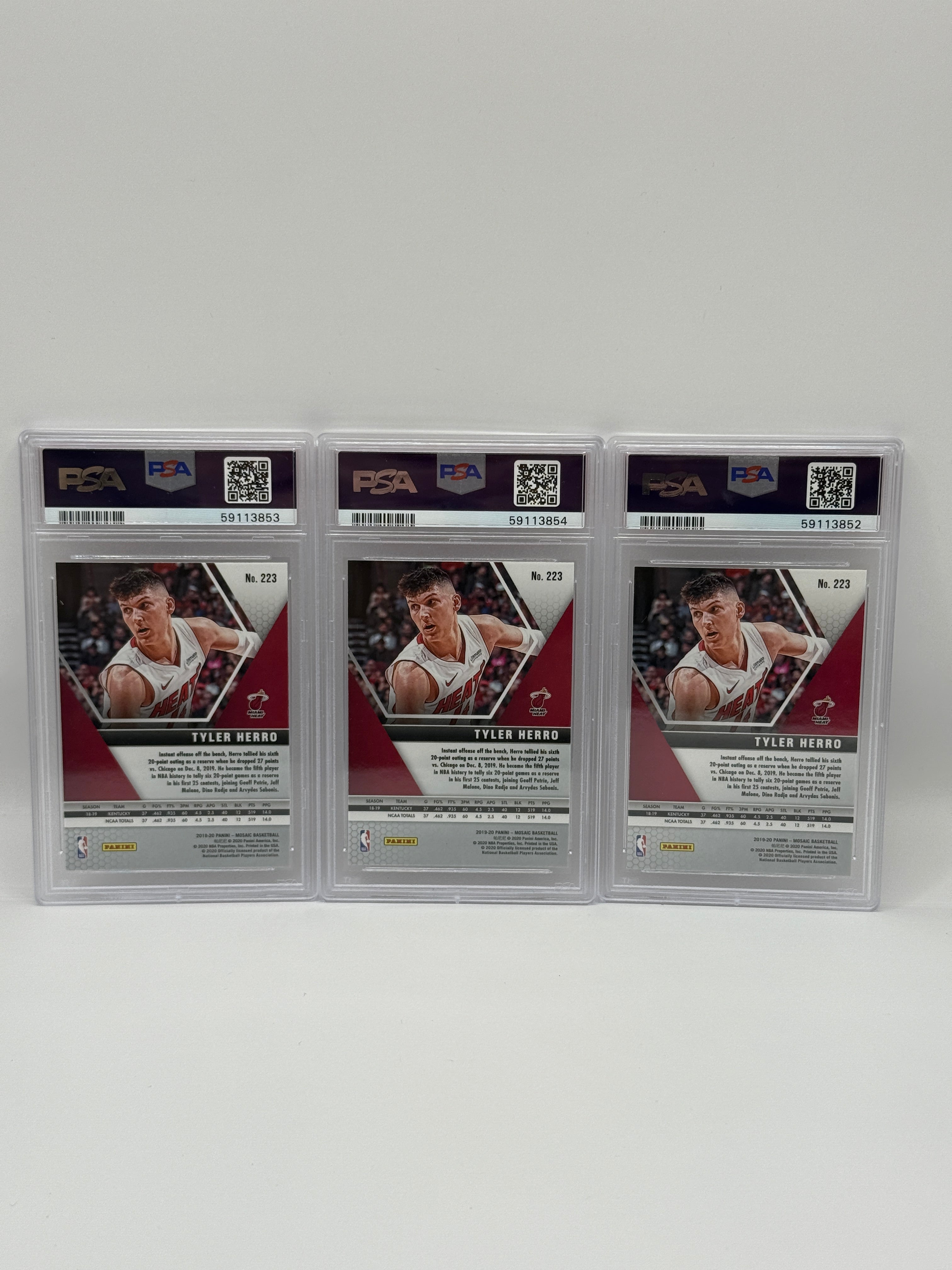 2019 Panini Mosaic Tyler Herro Rookie Card #223 PSA 10 GEM MINT