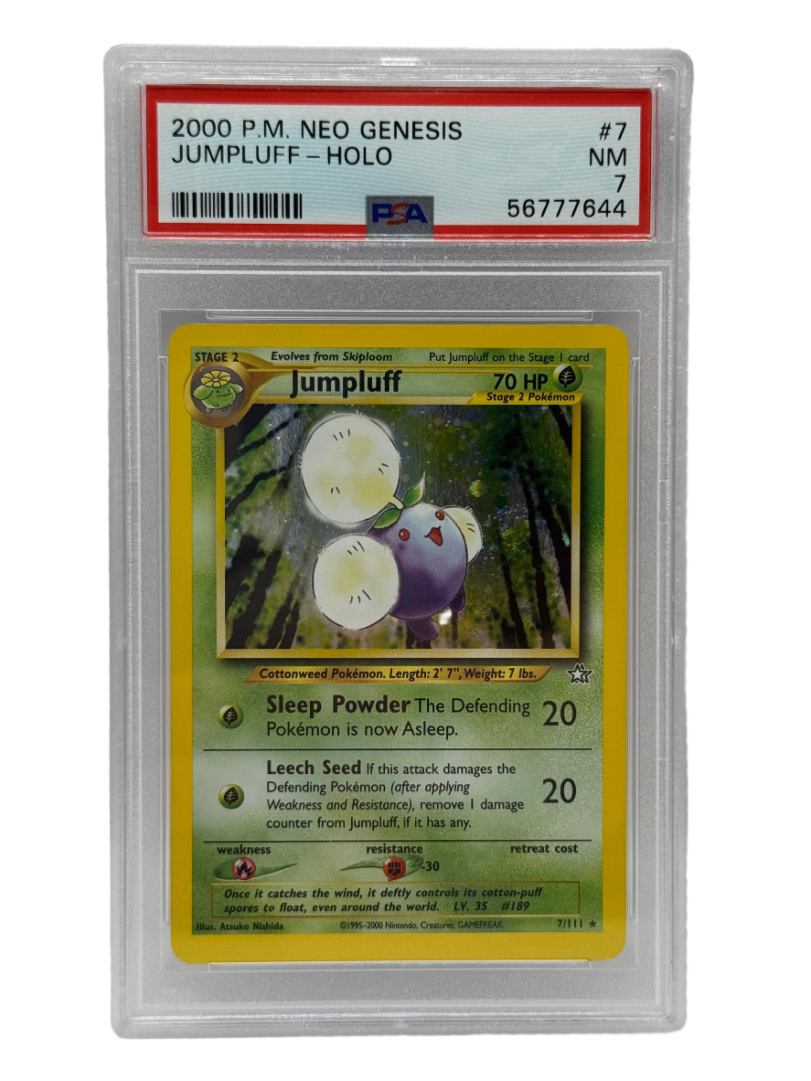 2000 Pokémon Neo Genesis Jumpluff Holo 7/111 PSA 7 NEAR MINT