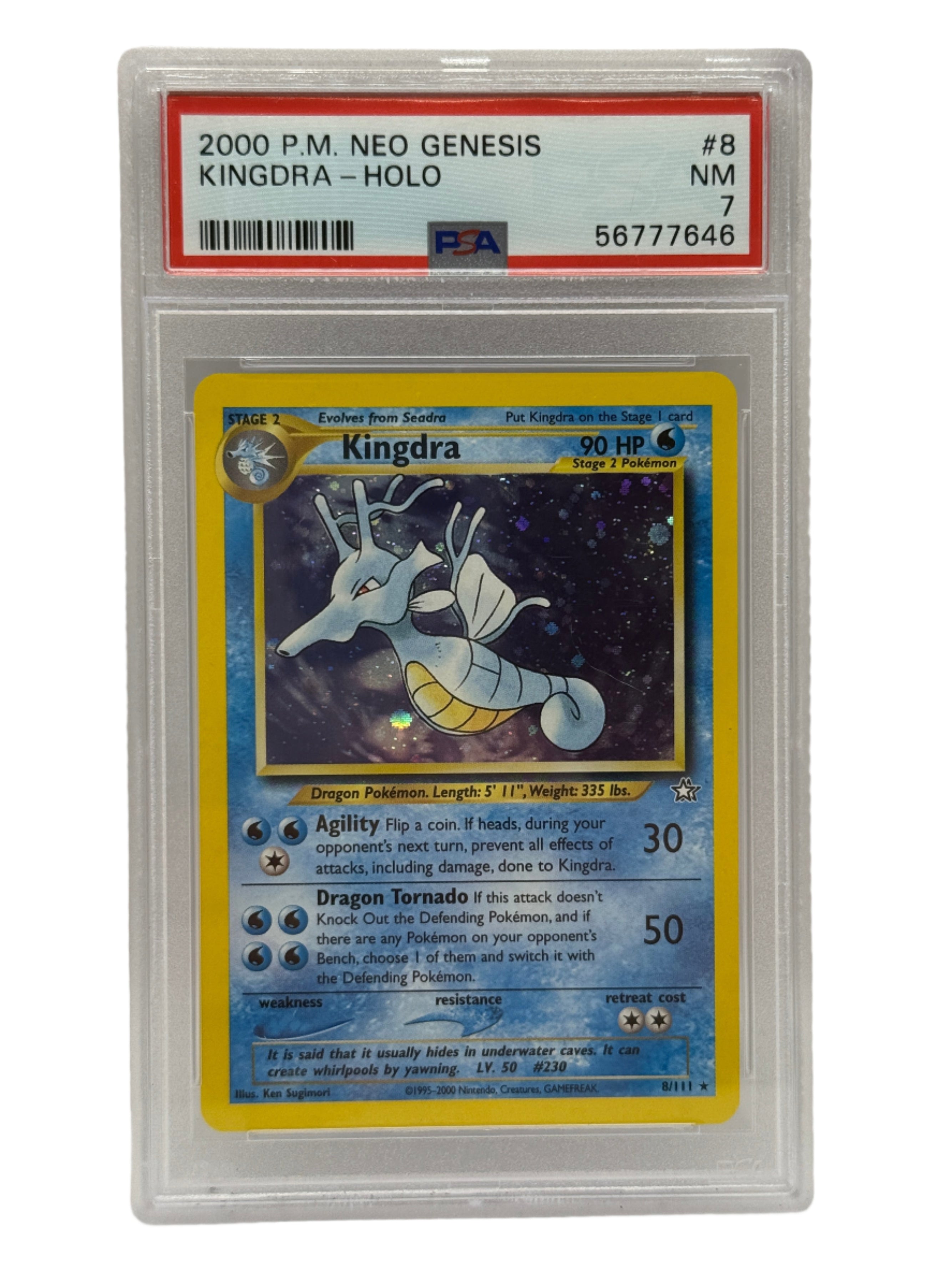 2000 Pokémon Neo Genesis Kingdra Holo 8/111 PSA 7 NEAR MINT