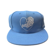 Chrome Hearts Baseball Fitted Hat Blue Viny Heart - Size 7 1/4