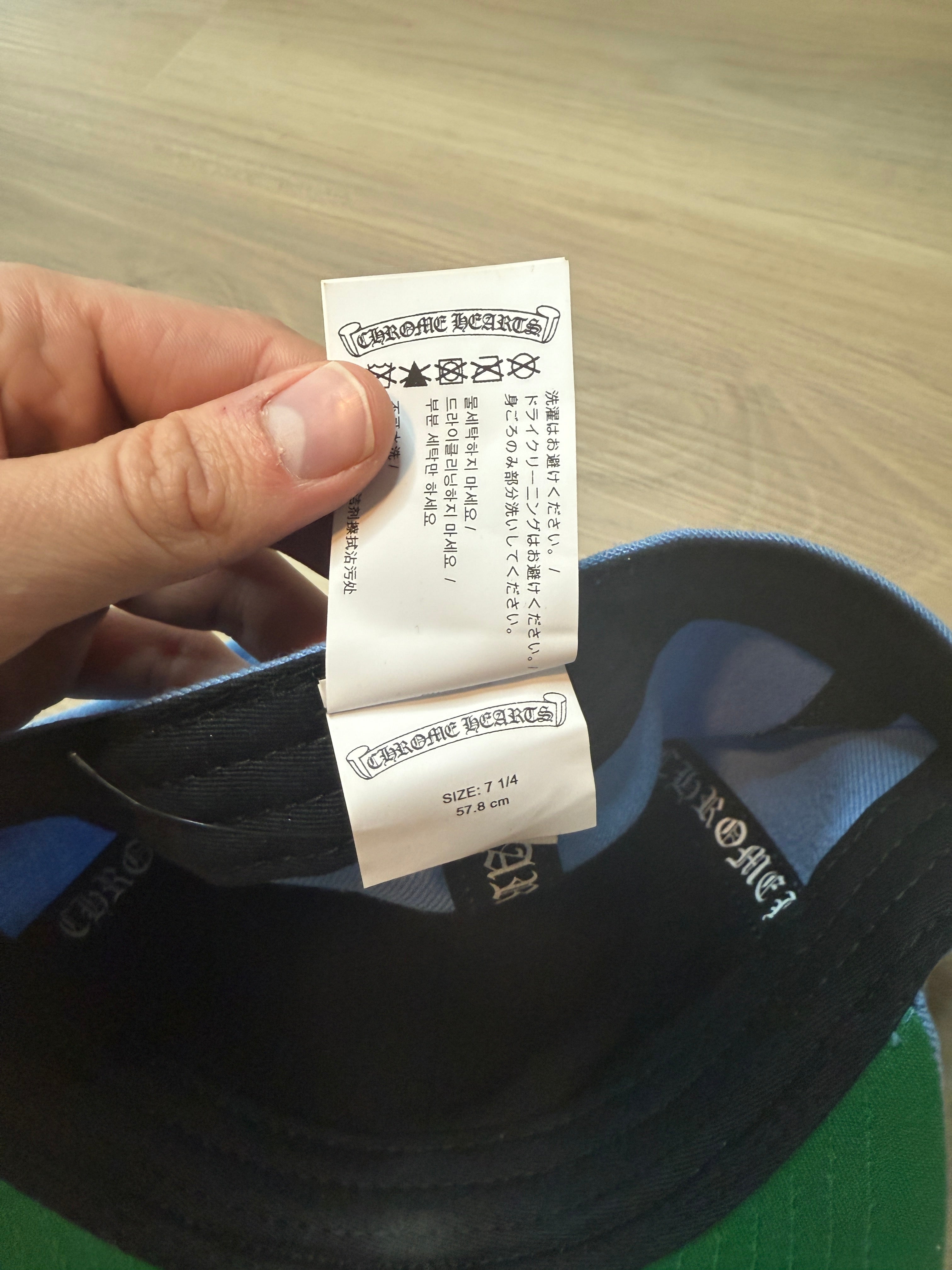 Chrome Hearts Baseball Fitted Hat Blue Viny Heart - Size 7 1/4