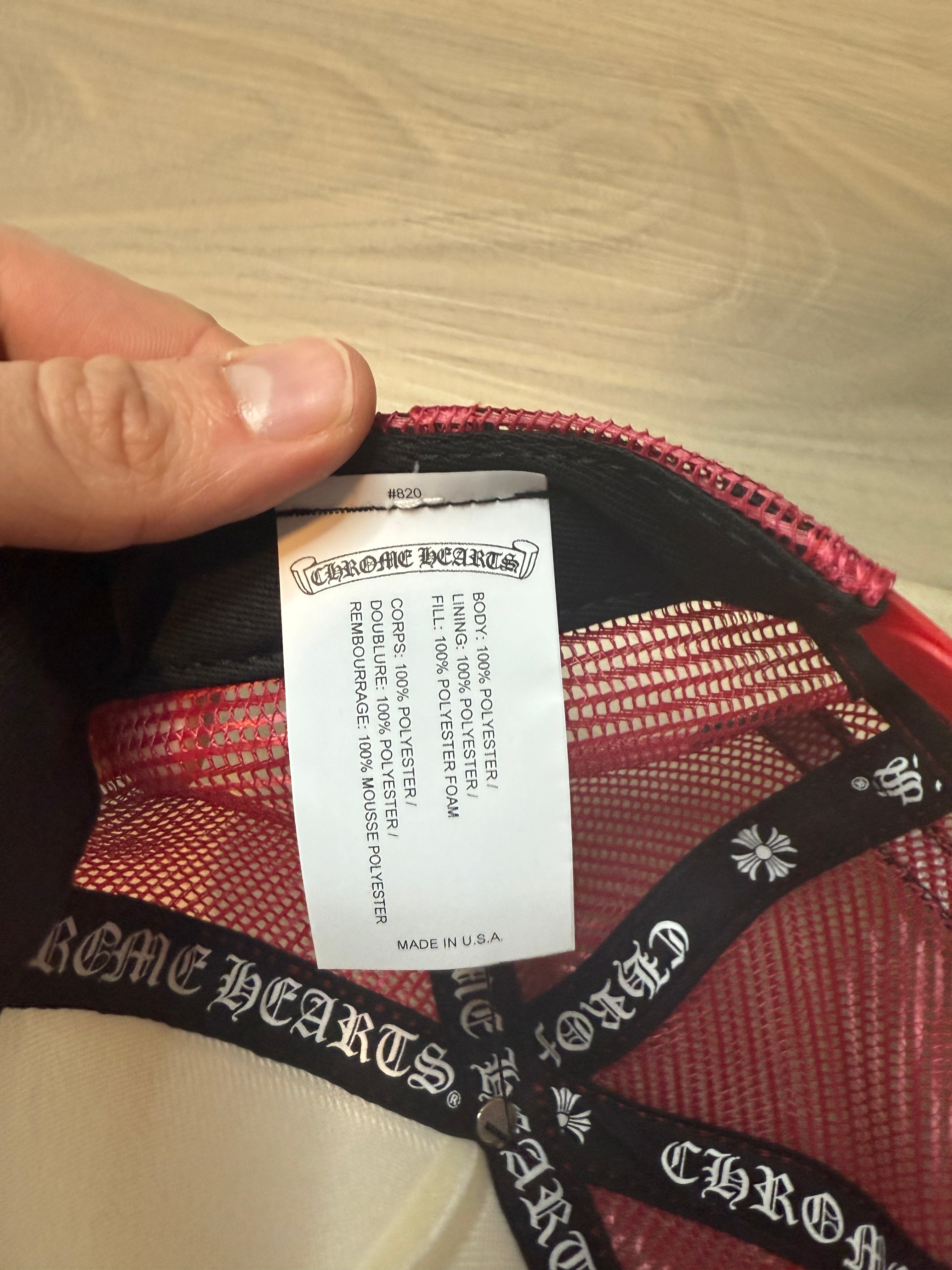 Chrome Hearts King Taco Cross Trucker Hat Red