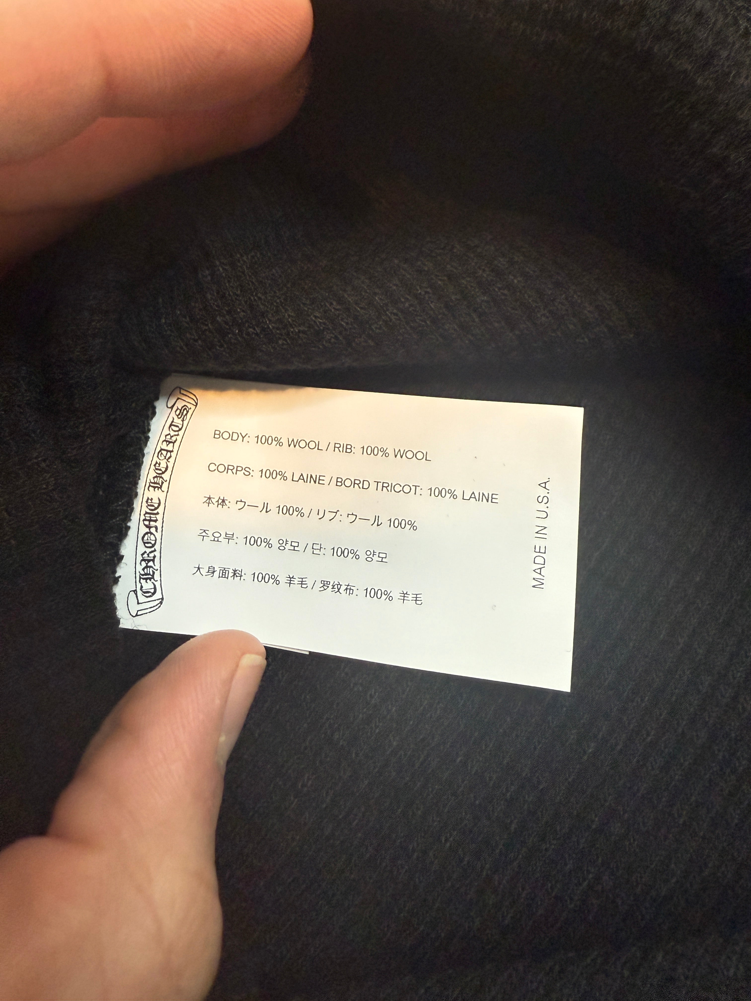 Chrome Hearts Wool Embroidered L/S Thermal Crewneck Black