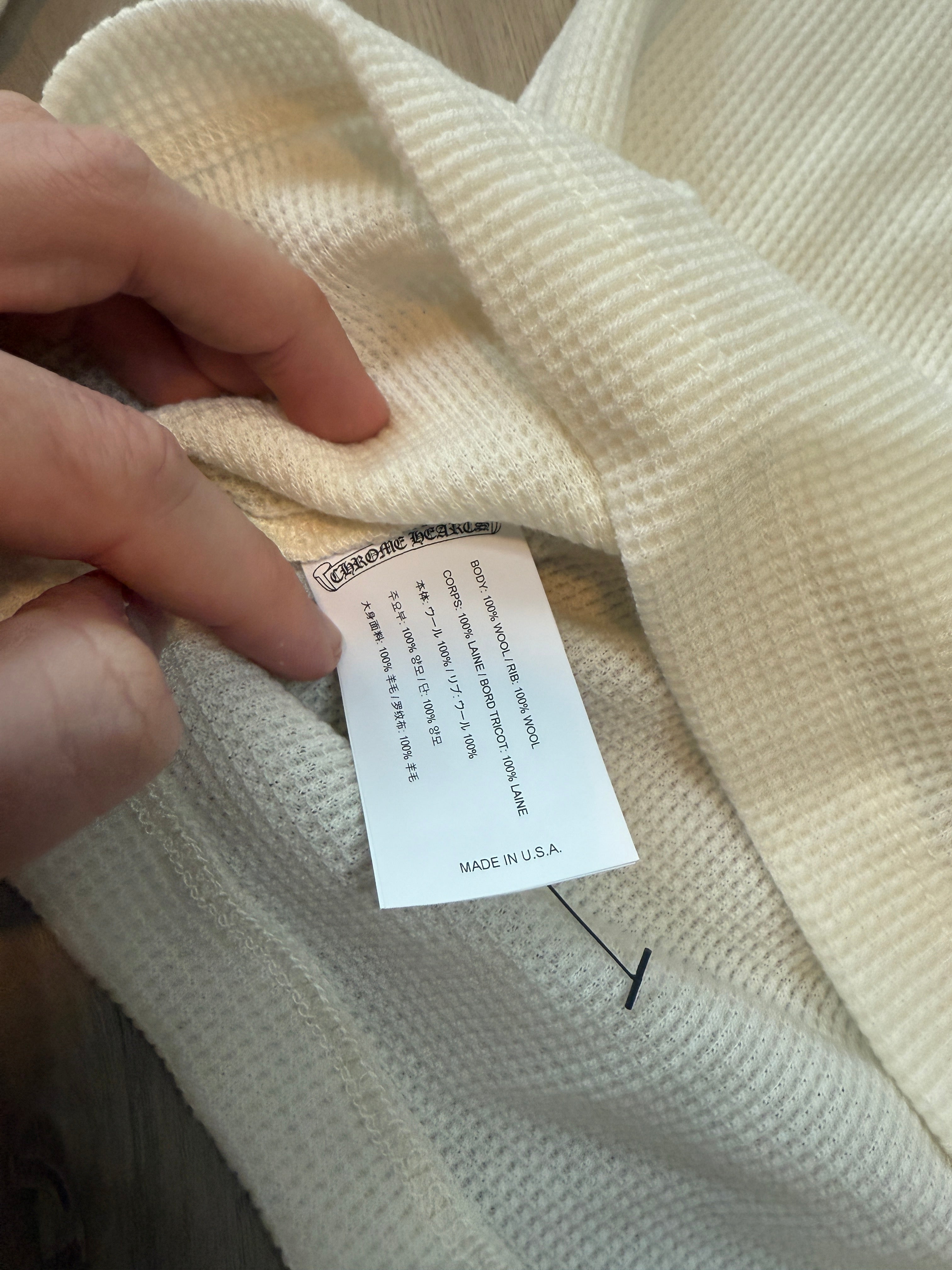 Chrome Hearts Wool Embroidered L/S Thermal Crewneck White