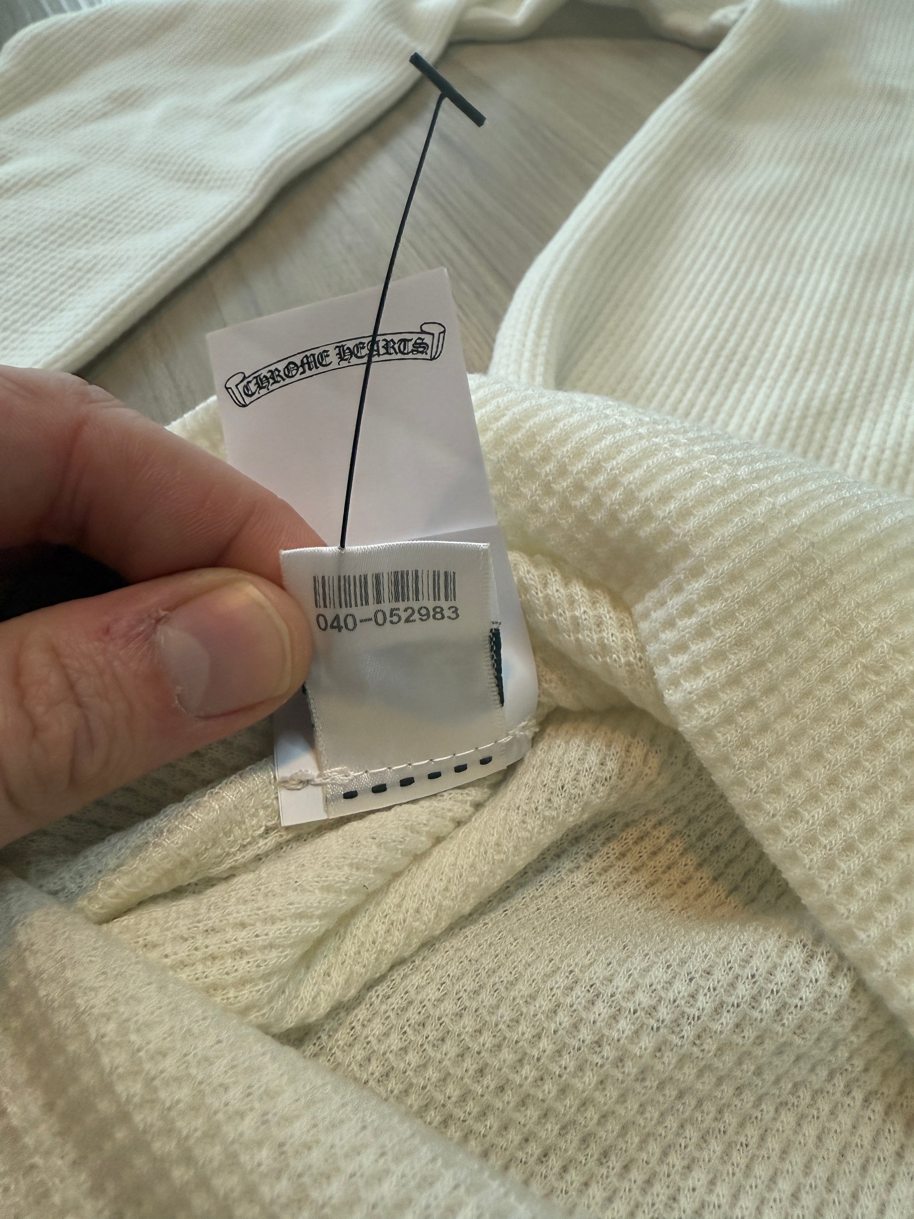 Chrome Hearts Wool Embroidered L/S Thermal Crewneck White