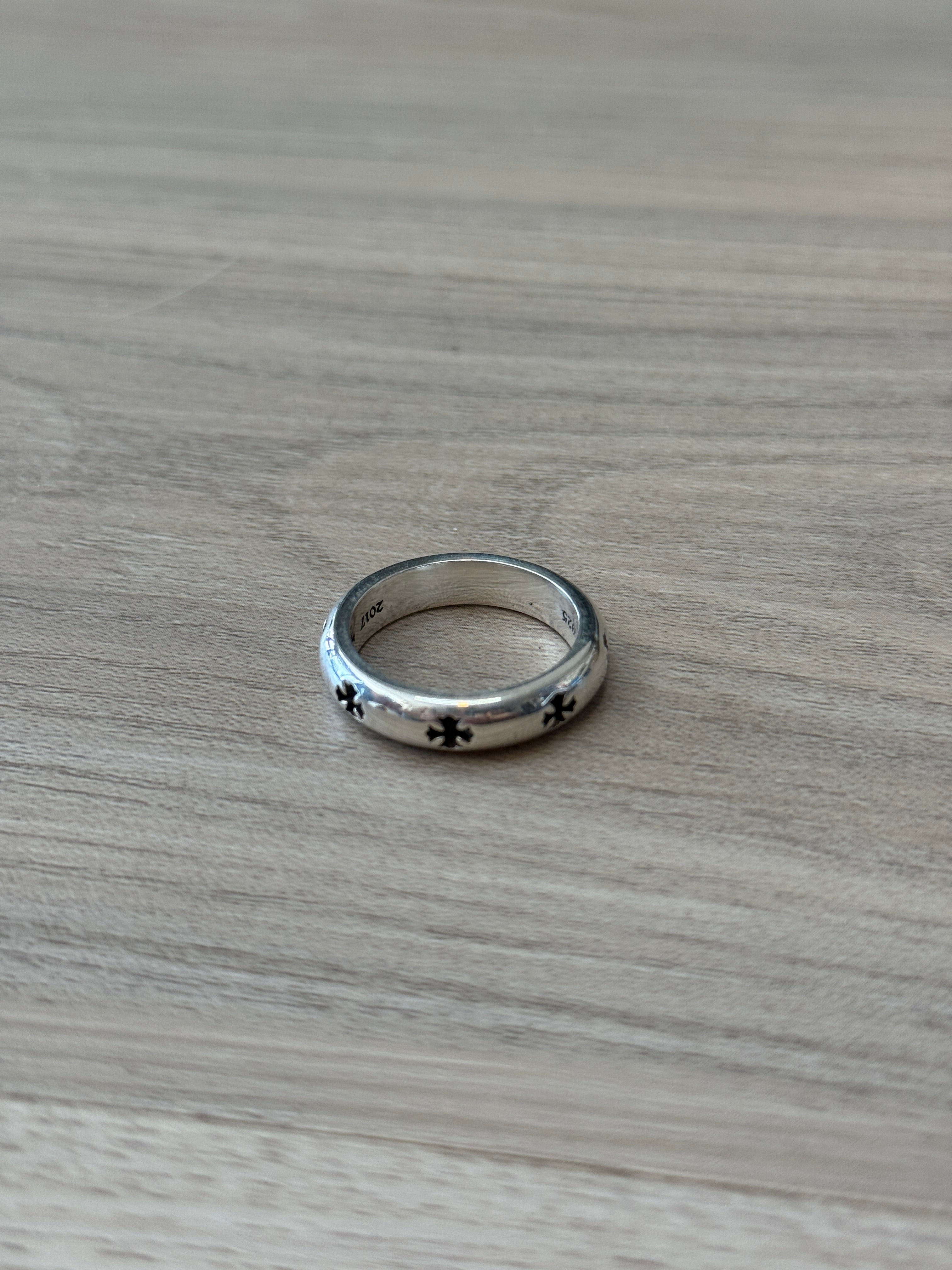 Chrome Hearts Negative Space CH Plus Silver Band Ring (Size 10)