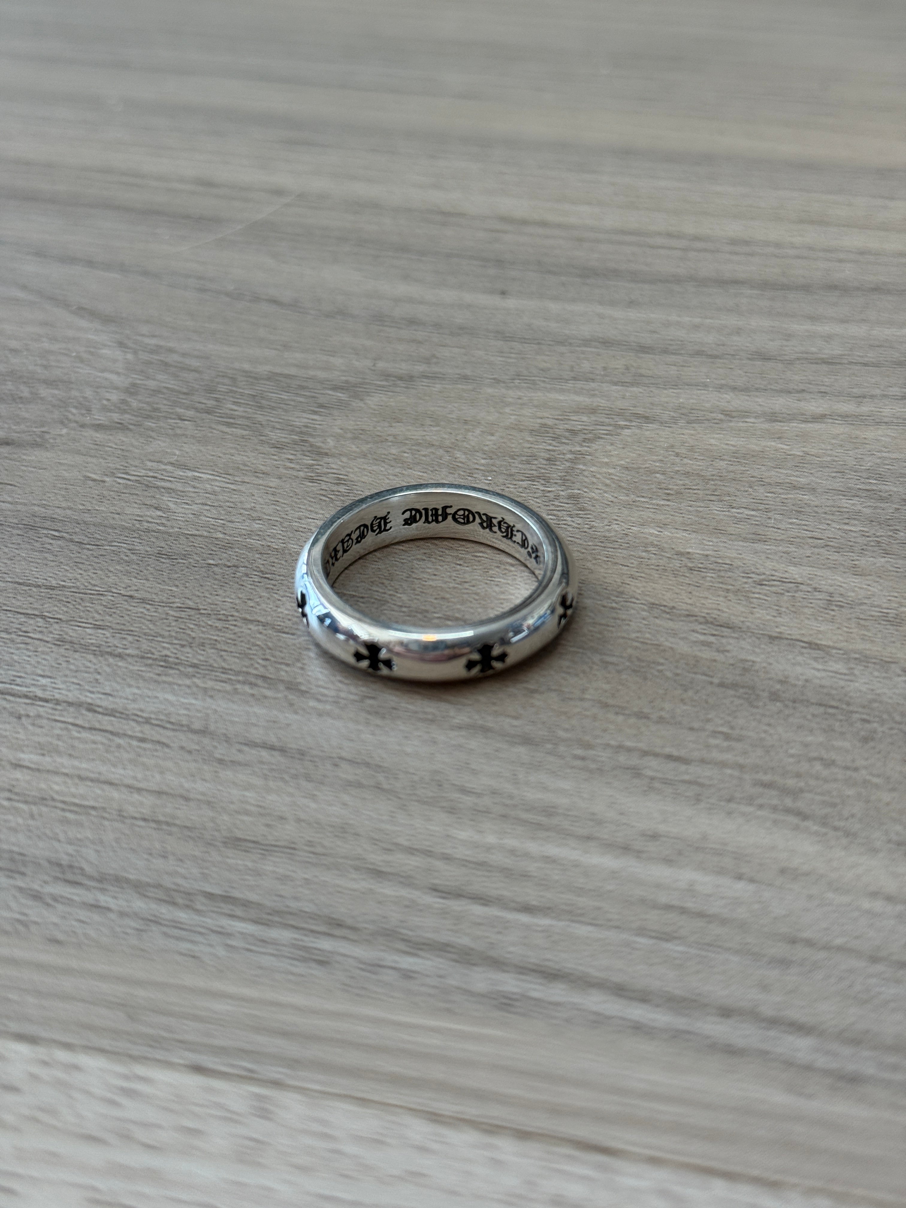 Chrome Hearts Negative Space CH Plus Silver Band Ring (Size 10)