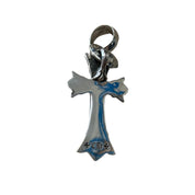 Chrome Hearts Double CH Cross Silver Pendant with Bale