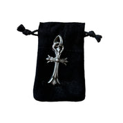 Chrome Hearts Double CH Cross Silver Pendant with Bale