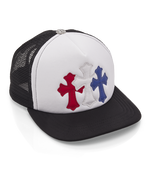 Chrome Hearts Triple Cross USA Trucker Hat Red, White & Blue - Image 5