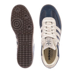 Navy and white Adidas sneakers showing sole and side view on a white background - Image 4