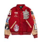 Star Wars x Civil Regime Rebellion Letterman Jacket Deep Red & Sand