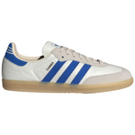 White sneaker with blue stripes on a white background - Image 1