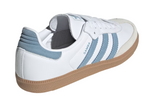 White sneaker with blue stripes on a white background - Image 3