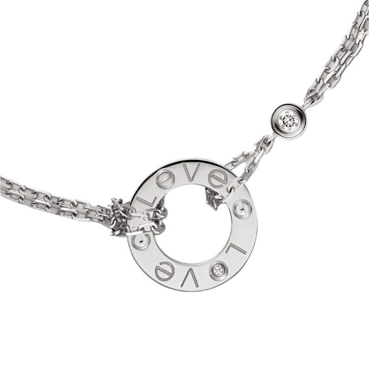 Cartier Love Bracelet, 18k White Gold, 2 Diamonds