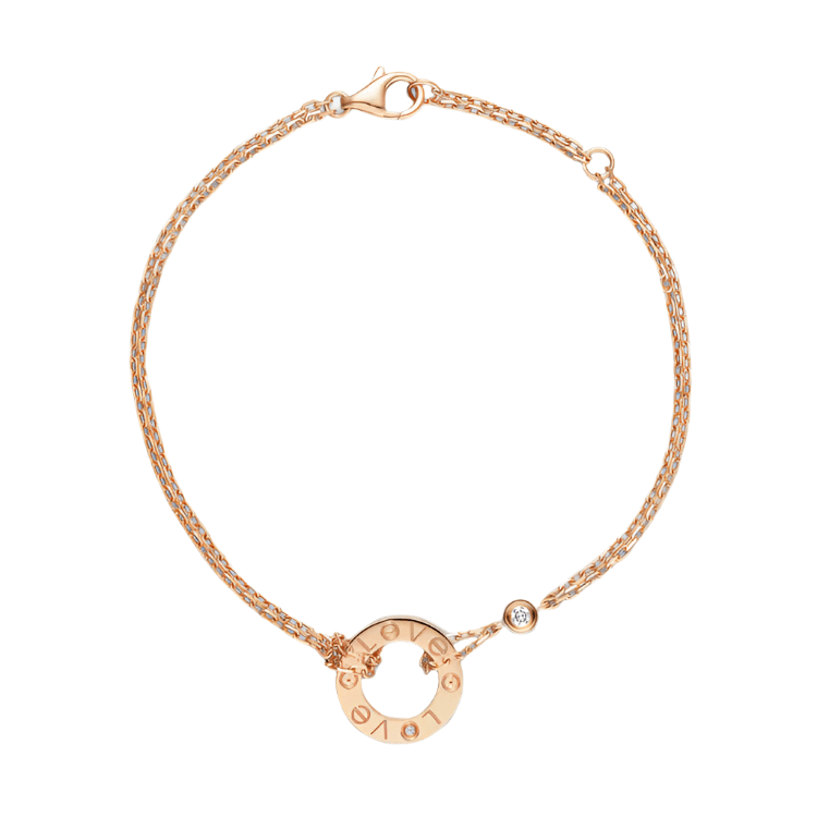 Cartier Love Bracelet, 18k Rose Gold, 2 Diamonds