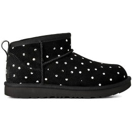 UGG Classic Ultra Mini Shiny Dots Boot Black (Big Kids)