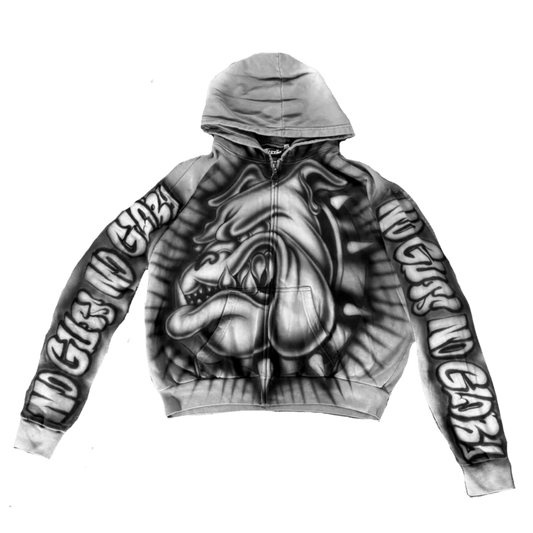 Hellstar Dog Airbrush Zip-Up Hoodie Grey - Supra Sneakers