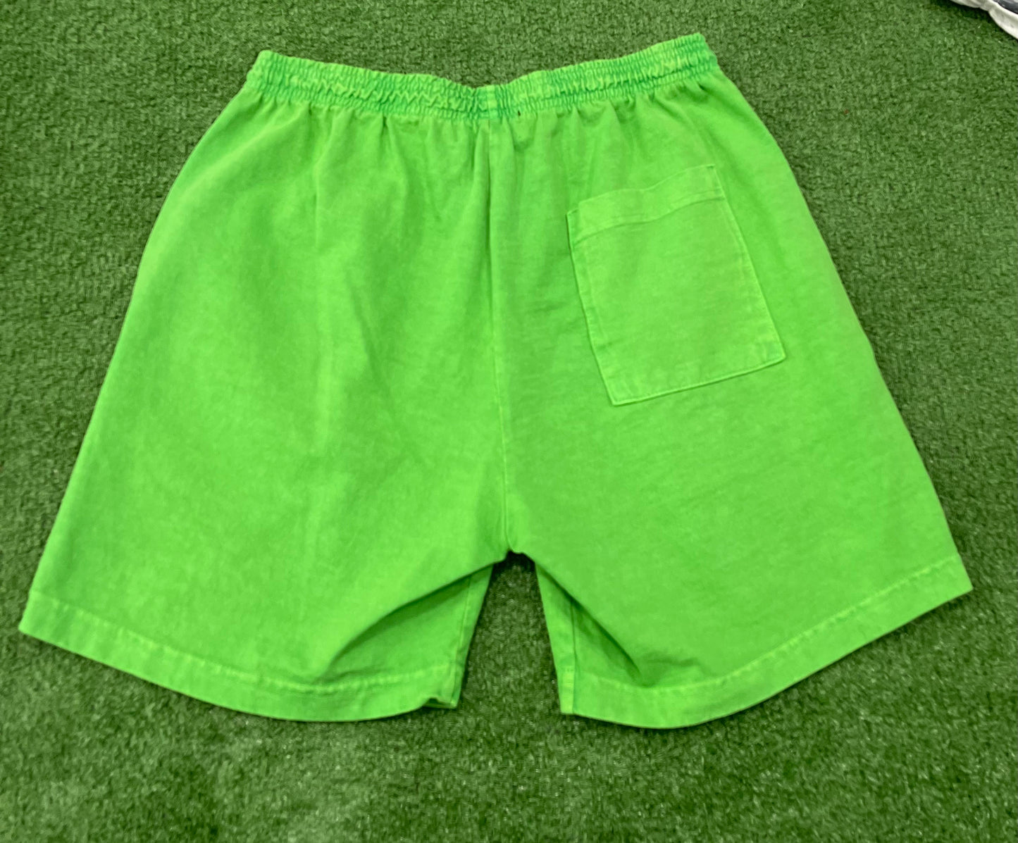 Psychworld Lime Green Canvas Shorts Black Logo, Shorts - Supra Sneakers
