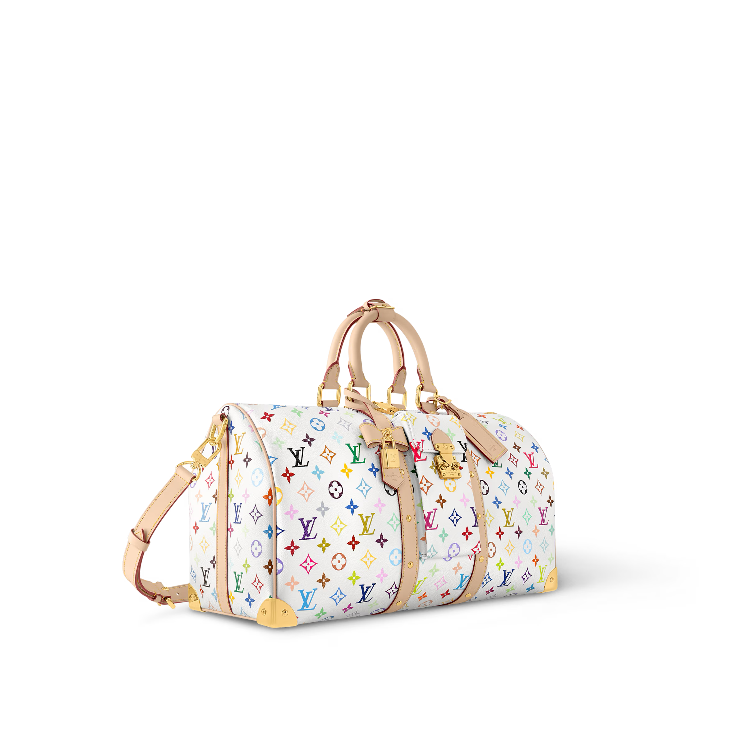 Louis Vuitton x Takashi Murakami Keepall Bandouliere 45 White Multicolored