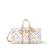 Louis Vuitton x Takashi Murakami Keepall Bandouliere 45 White Multicolored