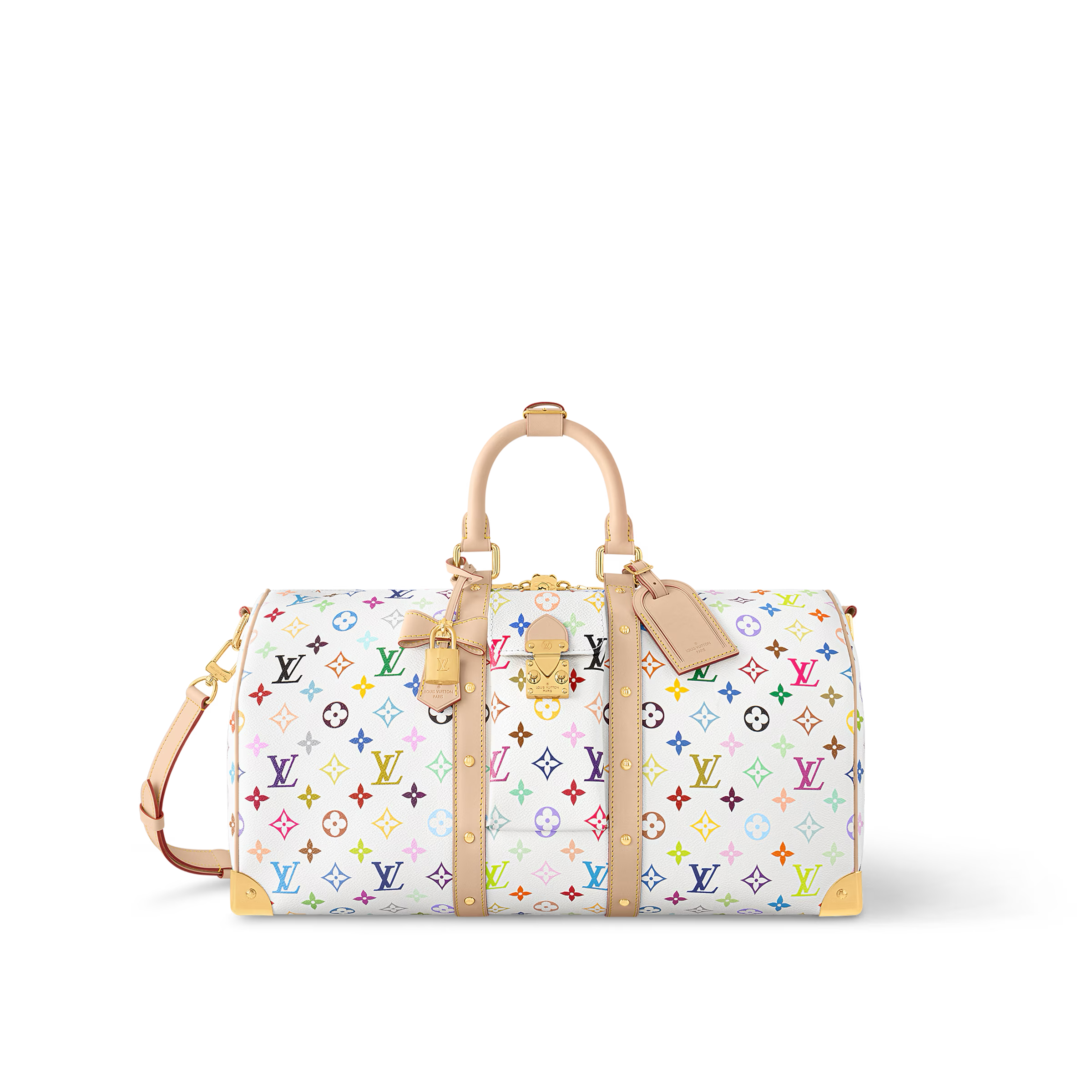 Louis Vuitton x Takashi Murakami Keepall Bandouliere 45 White Multicolored