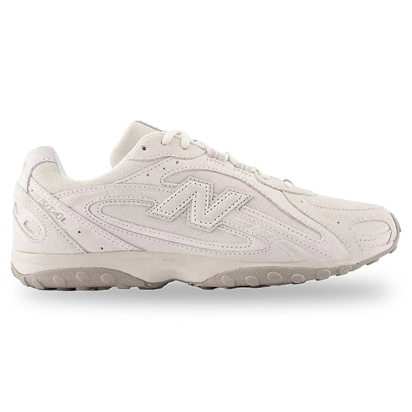 White sneaker with New Balance logo on a white background