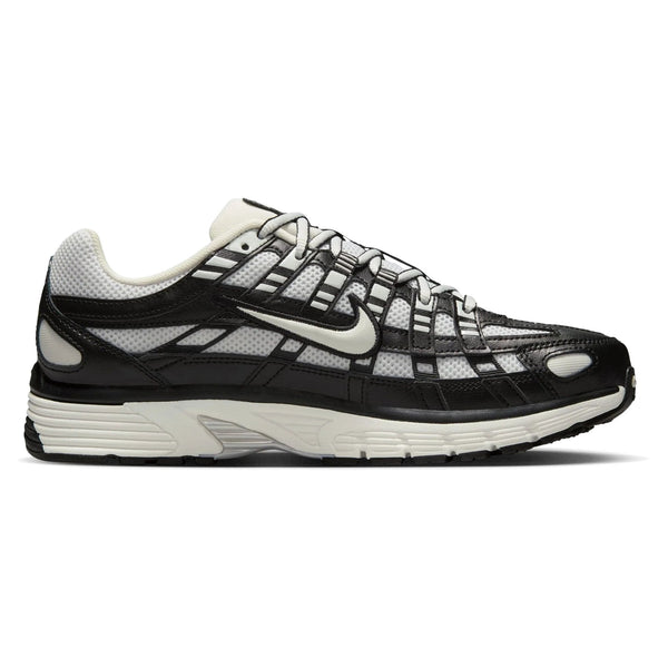 Black and white running shoe on a white background