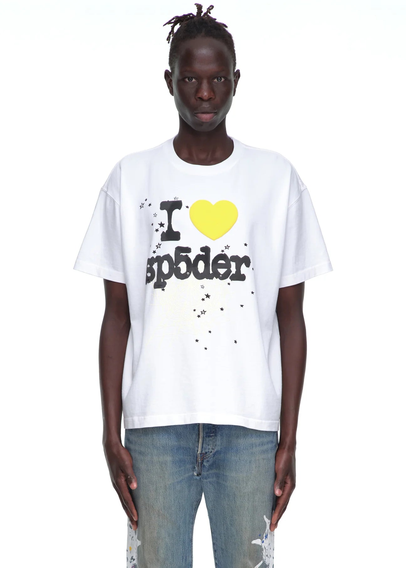 Sp5der Souvenir "I Heart Sp5der" Tee White / Yellow - Supra Sneakers