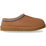 Brown slipper with decorative trim on a white background - Image 1