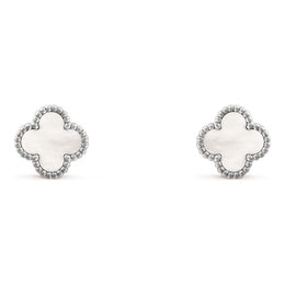 Van Cleef & Arpels Sweet Alhambra Ohrstecker aus 18K Weißgold, Perlmutt