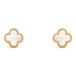 Van Cleef & Arpels Sweet Alhambra Ohrstecker aus 18K Gelbgold und Perlmutt