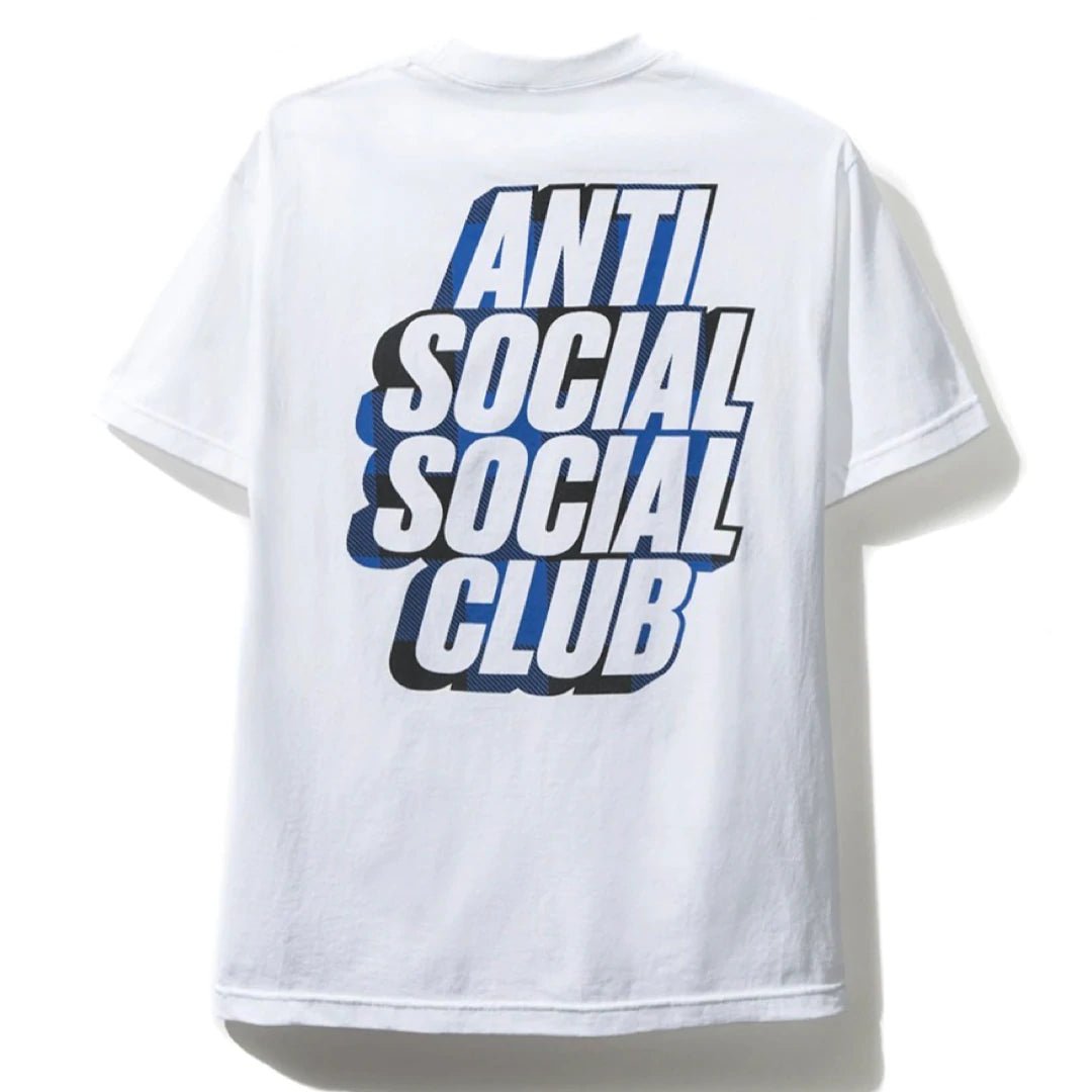 Anti Social Social Club Plaid Blue Tee White - Supra Sneakers