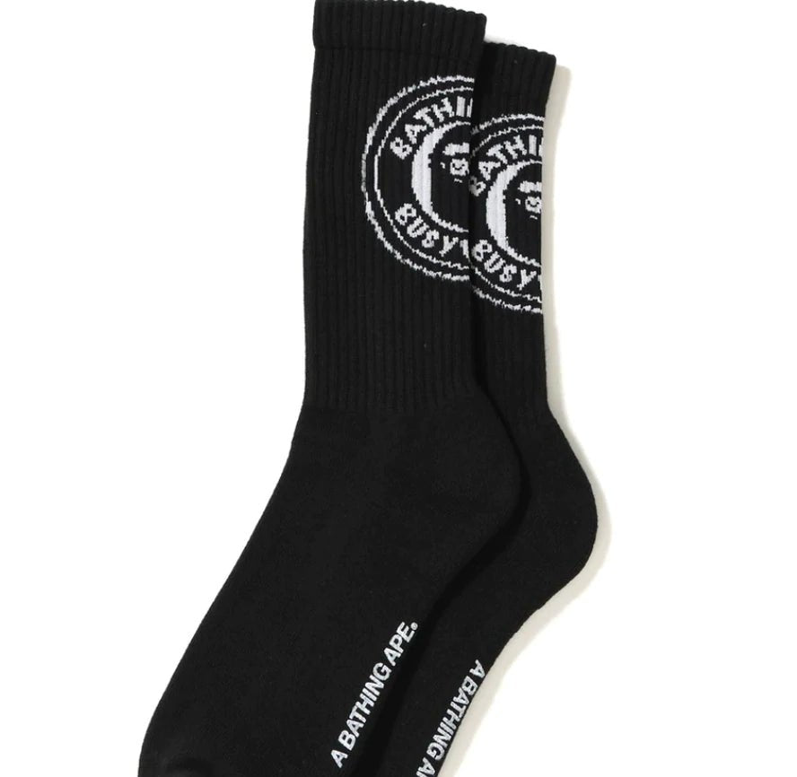 BAPE Ape Black Socks White Circle Logo - Supra Sneakers
