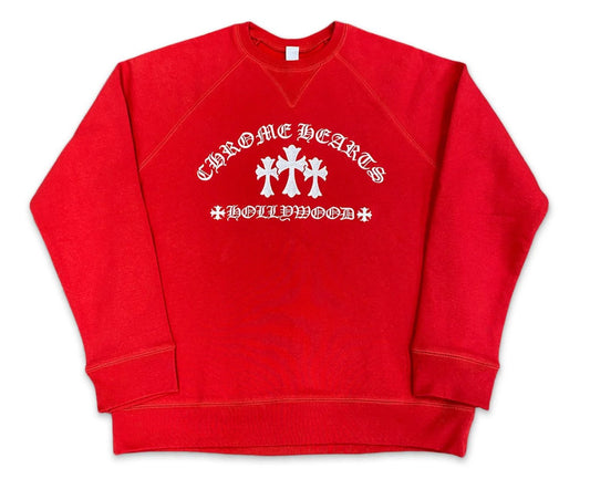 Chrome Hearts Hollywood Cross Crewneck Red - Supra Sneakers