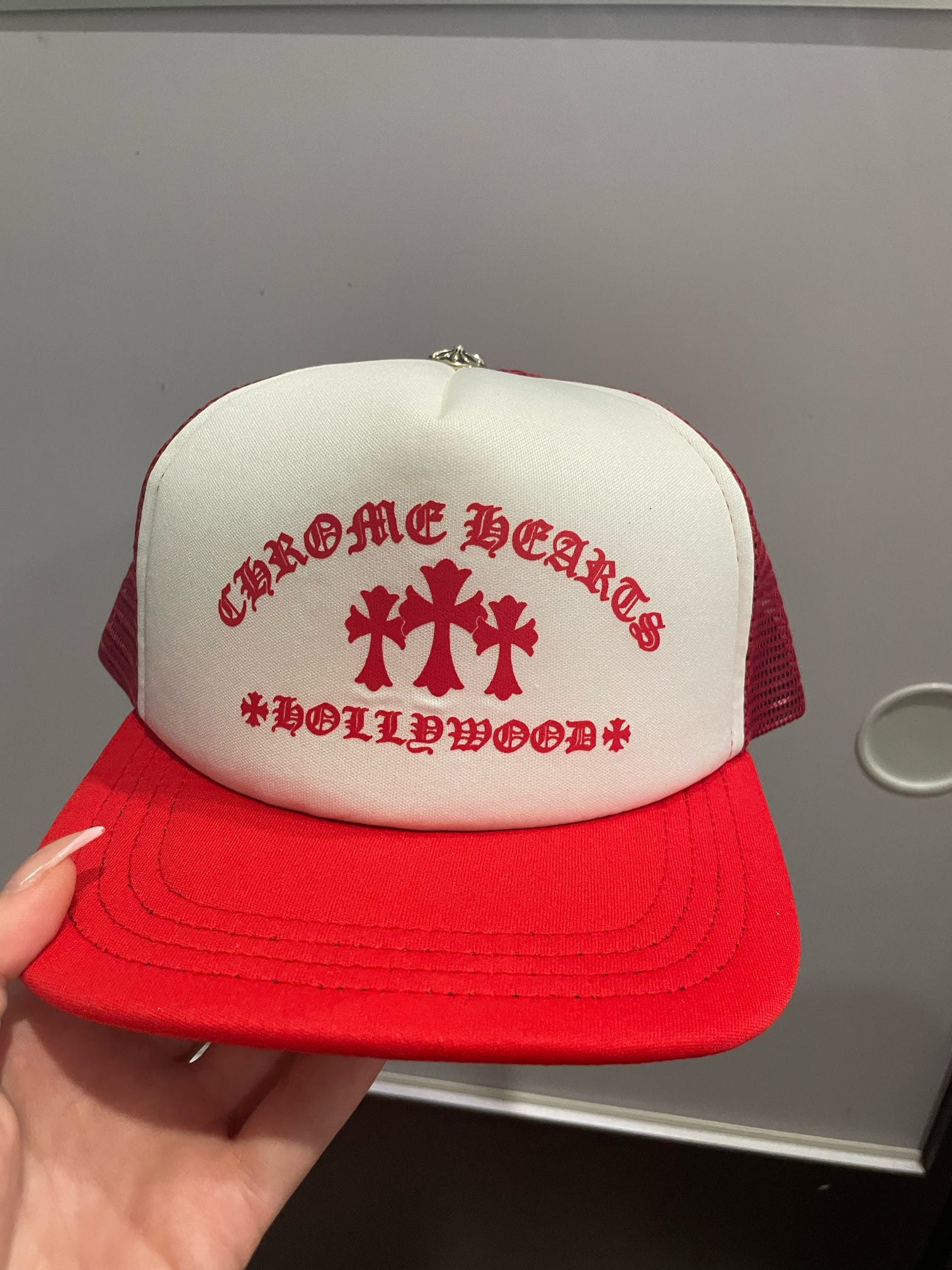 Chrome Hearts King Taco Cross Trucker Hat Red - Supra Sneakers