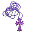 Chrome Hearts Silichrome 紫色十字项链