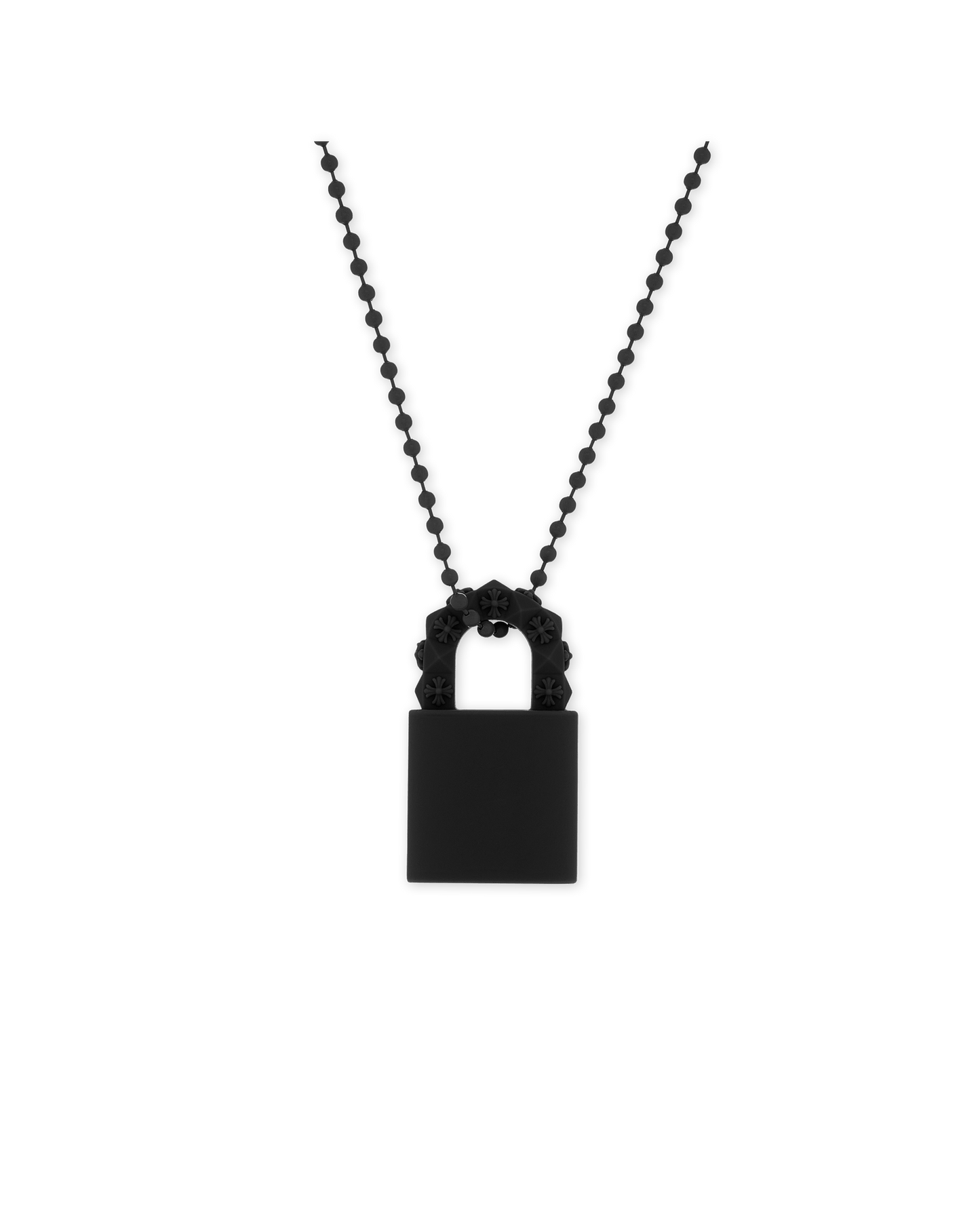 Chrome Hearts Silichrome Padlock Fleurknee Necklace Black - Supra Sneakers